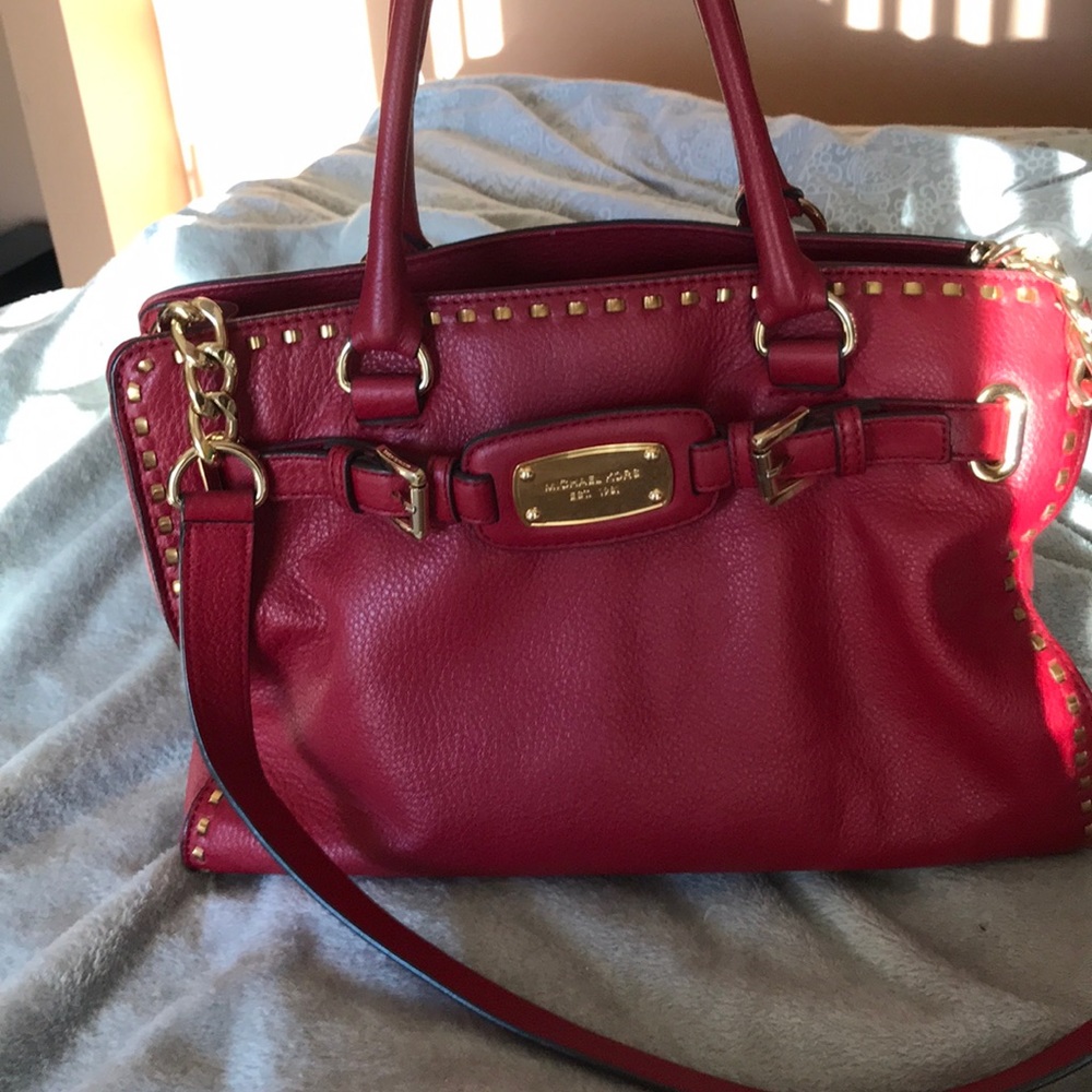 Red leather Michael kors purse